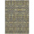 10' X 14' Blue and Orange Floral Washable Non Skid Indoor Outdoor Area Rug