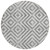8' Gray Silver And Ivory Round Geometric Washable Indoor Outdoor Area Rug - Gray, Silver, Ivory