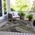 10' X 14' Black Gray And Ivory Floral Washable Indoor Outdoor Area Rug - Black, Gray, Ivory