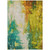 10' X 14' Green And Gold Abstract Washable Indoor Outdoor Area Rug