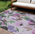 8' X 10' Lavender And Artichoke Green Floral Washable Indoor Outdoor Area Rug