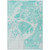 8' X 10' Aqua Teal Blue And Ivory Nautical Washable Indoor Outdoor Area Rug