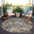 8' Brown Beige And Gray Round Abstract Washable Indoor Outdoor Area Rug - Brown, Beige, Gray
