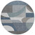 8' Gray Blue And Ivory Round Geometric Washable Indoor Outdoor Area Rug