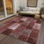 10' X 14' Burgundy Merlot And Blush Patchwork Washable Indoor Outdoor Area Rug