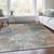 8' X 10' Copper And Navy Blue Abstract Washable Indoor Outdoor Area Rug