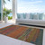 10' X 14' Terra Cotta Abstract Washable Indoor Outdoor Area Rug