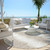 8' Ivory Beige And Taupe Round Striped Washable Indoor Outdoor Area Rug