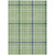 9' X 12' Green And Ivory Plaid Washable Indoor Outdoor Area Rug