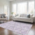 10' X 14' Lavender And Ivory Geometric Washable Indoor Outdoor Area Rug