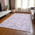 10' X 14' Lavender And Ivory Geometric Washable Indoor Outdoor Area Rug Modern Style - Lavender, Ivory Color