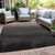 9' X 12' Black And Silver Ombre Washable Indoor Outdoor Area Rug