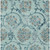 9' X 12' Teal Blue Gray And Aqua Floral Washable Indoor Outdoor Area Rug