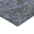 8' X 10' Charcoal Gray And Blue Paisley Washable Indoor Outdoor Area Rug