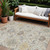 10' X 14' Beige Brown And Green Damask Washable Indoor Outdoor Area Rug