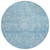 8' Sky Blue And Ivory Round Damask Washable Indoor Outdoor Area Rug