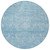 8' Sky Blue And Ivory Round Damask Washable Indoor Outdoor Area Rug