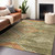 10' X 14' Green And Terra Cotta Southwestern Washable Indoor Outdoor Area Rug