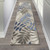2’ x 8’ Gray and Blue Leaves Indoor Outdoor Runner Rug - 4512822810379