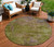 8' Green Round Abstract Washable Indoor Outdoor Area Rug - Green