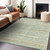 9' X 12' Mint Green Striped Washable Indoor Outdoor Area Rug