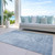 8' X 10' Sky Blue Abstract Washable Indoor Outdoor Area Rug