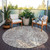 8' Taupe And Ivory Round Abstract Washable Indoor Outdoor Area Rug Transitional Style - Taupe, Ivory Color
