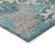 8' X 10' Teal Blue Ivory And Light Brown Damask Washable Indoor Outdoor Area Rug