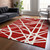 10' X 14' Red And Ivory Geometric Washable Indoor Outdoor Area Rug - 606114950530