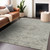 9' X 12' Pewter And Beige Floral Washable Indoor Outdoor Area Rug