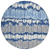 8' Navy Blue Ivory And Denim Blue Round Striped Washable Indoor Outdoor Area Rug
