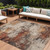 8' X 10' Rust And Beige Abstract Washable Indoor Outdoor Area Rug - Rust, Beige
