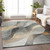 8' X 10' Gray Silver And Rust Abstract Washable Indoor Outdoor Area Rug