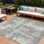 8' X 10' Gray And Ivory Abstract Washable Indoor Outdoor Area Rug - 608219327279