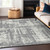 8' X 10' Gray And Ivory Abstract Washable Indoor Outdoor Area Rug Transitional Style - Gray, Ivory Color