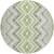 8' Green Ivory And Gray Round Geometric Washable Indoor Outdoor Area Rug
