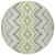 8' Green Ivory And Gray Round Geometric Washable Indoor Outdoor Area Rug