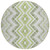 8' Green Ivory And Gray Round Geometric Washable Indoor Outdoor Area Rug