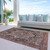 8' X 10' Charcoal Medallion Washable Indoor Outdoor Area Rug