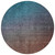 8' Teal Blue Chocolate And Charcoal Round Ombre Washable Indoor Outdoor Area Rug