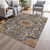 8' X 10' Terra Cotta And Charcoal Damask Washable Indoor Outdoor Area Rug - Terra Cotta, Charcoal