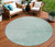 8' Mint Green And Silver Round Abstract Washable Indoor Outdoor Area Rug
