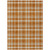 10' X 14' Orange and Ivory Plaid Vacuum or Hose Rinse Non Skid Indoor Outdoor Area Rug