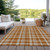 10' X 14' Orange and Ivory Plaid Vacuum or Hose Rinse Non Skid Indoor Outdoor Area Rug