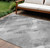 9' X 12' Gray And Charcoal Striped Washable Indoor Outdoor Area Rug