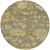 8' Artichoke Green Coral And Brown Round Floral Washable Indoor Outdoor Area Rug