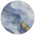 8' Blue And Gold Round Abstract Washable Indoor Outdoor Area Rug Transitional Style - Blue, Gold Color