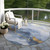 8' Blue And Gold Round Abstract Washable Indoor Outdoor Area Rug Transitional Style - Blue, Gold Color