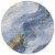 8' Blue And Gold Round Abstract Washable Indoor Outdoor Area Rug Transitional Style - Blue, Gold Color