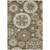 9' X 12' Brown Ivory And Beige Floral Medallion Washable Indoor Outdoor Area Rug